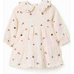 ZIPPY Vestido de manga comprida de algodão com flores para bebé menina, branco Branco 24-36 Months