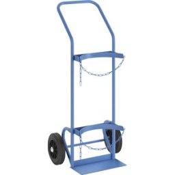 eurokraft pro Carro para garrafas de gás e de aço , para 1 garrafa em aço até Ø 380 mm, pneus de borracha maciça, Carro para garrafas de gás e de aço, para 1 garrafa em aço até Ø 380 mm, pneus de borracha maciça. Transporte e armazenamento seguro de garra