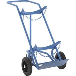 eurokraft pro Carro para garrafas de gás e de aço , para 1 garrafa em aço até Ø 380 mm, com roda de apoio, pneus de borracha maciça, Carro para garrafas de gás e de aço, para 1 garrafa em aço até Ø 380 mm, com roda de apoio, pneus de borracha maciça. Com