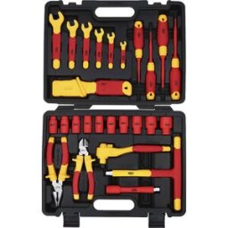 kaiserkraft Conjunto de ferramentas isoladas, para veículos híbridos e elétricos, 26 peças, Conjunto de ferramentas isoladas, para veículos híbridos e elétricos, 26 peças. Para veículos híbridos e elétricos. Isolamento de acordo com a IEC 60900. Mala de p
