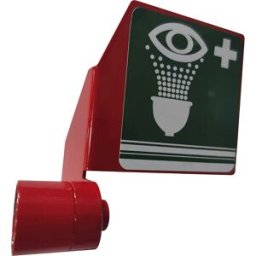 kaiserkraft Placa de pressão, para chuveiros de emergência para olhos e corpo, vermelho, Placa de pressão, para chuveiros de emergência para olhos e corpo, vermelho.