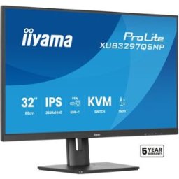 iiyama ProLite XUB3297QSNP-B1 - Monitor LED - 32" (31.5" visível) - 2560 x 1440 QHD @ 100 Hz - IPS - 350 cd/m² - 1000:1 - 1 ms - HDMI, DisplayPort, USB-C - altifalantes - preto, mate