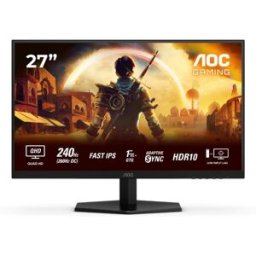 AOC Gaming Q27G42ZE - Monitor LED - gaming - 27" - 2560 x 1440 QHD @ 240 Hz - Fast IPS - 300 cd/m² - HDR10 - 0.3 ms - HDMI, DisplayPort