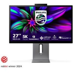 Philips Brilliance 27E3U7903 - Série 7000 - monitor LED - USB - 27" - 5120 x 2880 5K Ultra HD (2880p) @ 70 Hz - IPS - 500 cd/m² - 2000:1 - DisplayHDR 600 - 4 ms - Thunderbolt 4, HDMI - altifalantes - cinzento espaço