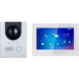Kit de Video Porteiro c/ Placa, Monitor, Hub 2 Fios e Suporte - X-SECURITY