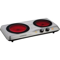 Placa de Vitrocerâmica 2 Zonas 2000W (Inox) - JOCEL