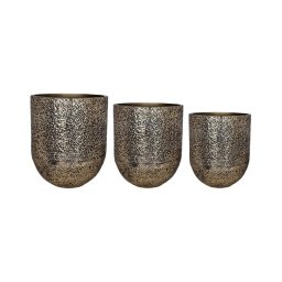 Eglo 428099 - Conjunto de 3 vasos de metal OKAYAMA 50x42 cm dourado