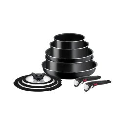 Tefal - Conjunto de utensílios para cozinha 10 unid. INGENIO EASY COOK & CLEAN BLACK