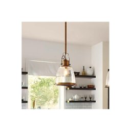 Feiss FE-HOBSON-P-M-AB - Candeeiro suspenso HOBSON 1xE27/60W/230V bronze