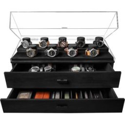 Holme & Hadfield Legacy Watch Display Case LGP-BK-985-1 Black, expositor para 17 relógios