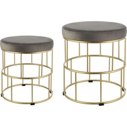 Eglo 424017 - CONJUNTO 2x Bancos MASHIKE cinzento/dourado