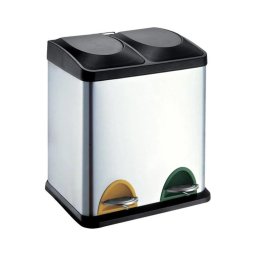 Contentor de lixo para reciclagem 30 l preto/inox