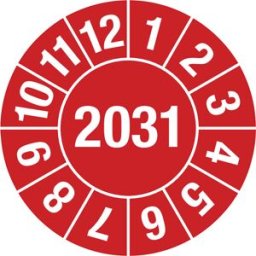 kaiserkraft Placa de teste, número anual de 4 dígitos, película para documentos, Ø 15 mm, 2031, vermelho, Placa de teste, número anual de 4 dígitos, película para documentos, Ø 15 mm, 2031, vermelho. 60 autocolantes por folha. Película para documentos dur