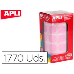 Etiquetas Apli Auto Adesivas Circulares 20 mm Rosa Rolo c/ 1770 Unidades