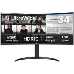 Monitor Curvo 34" 34WR55QK-B Wide Quad HD (Preto) - LG