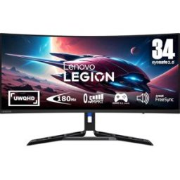 Monitor Curvo Legion R34w-30 VA W-LED 34" UWQHD 21:9 180Hz FreeSync Premium - LENOVO