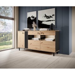 Vitrine BADIA carvalho/antracite