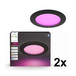 Philips - Conjunto 2x downlights encastrados LED RGBW dimerizáveis para casa de banho Hue SLIM LED/12W/230V IP44
