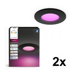 Philips - Pack 2x LED RGBW regulável para casa de banho, luminária de tecto embutida Hue SLIM LED/8,3W/230V IP44