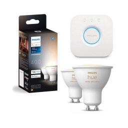 Pack de 2 lâmpadas LED reguláveis Philips Hue White Ambiance GU10/4,2W/230V + Hue Bridge