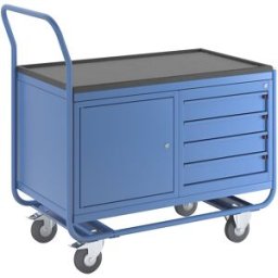 eurokraft pro Mesa industrial com rodas , 1 armário de gavetas, 1 armário de chapa de aço, pneus de borracha maciça que não deixam marcas, Mesa industrial com rodas, 1 armário de gavetas, 1 armário de chapa de aço, pneus de borracha maciça que não deixam