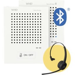 kaiserkraft Sistema de intercomunicação VoiceBridge Standard/Bluetooth, 2 unidades de comunicação, 1 auscultador com microfone, sem contacto, alimentação através da rede de energia elétrica, Sistema de intercomunicação VoiceBridge Standard/Bluetooth, 2 un