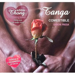 HOTFLOWERS - TANGA MASCULINA+ 2 BICOS WAFER DE MORANGO /es/pt/en/fr/it/