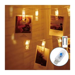 Aigostar - Cordão de luzes LED decorativo 40xLED/5W/USB 9 m branco quente