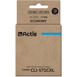 Tinteiro Compatível CLI-571CXL Canon (Ciano) - ACTIS