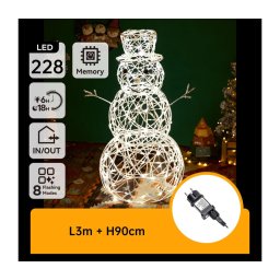 Aigostar-LED Decoração de Natal para exterior LED/3,6W/31/230V 2700K 90cm IP44 boneco de neve