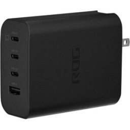 Asus ROG Carregador GaN USB-C 140W com 3 Portas, Carga Rápida PPS e Quick Charge Preto
