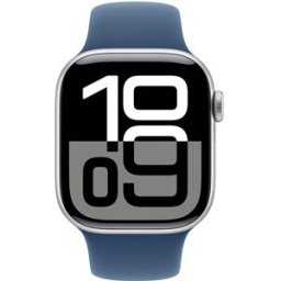 Apple Watch Series 10 GPS + Cellular 42mm Alumínio Prateado c/ Bracelete Desportiva Azul denim S/M