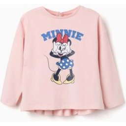 Disney T-shirt de manga comprida com estampado Minnie para bebé e menina, rosa Rosa 5-6 Years