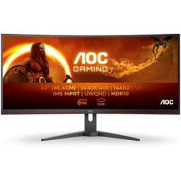 Monitor 34" G2 CU34G2XE/BK LED Wide Quad HD LCD (Preto/Vermerlho) - AOC
