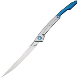 Civivi Shawka Silver And Blue AL Handle Satin 14C28N With Sheath Nested Liner Lock C22029B-2