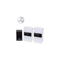 Aigostar - CONJUNTO 2x Campainhas Sem Fios Plug-in 230V IP44 branco/preto