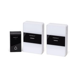 Aigostar - CONJUNTO 2x Campainhas sem fios 3xAA IP44 branco/preto