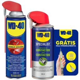 WD-40 PACK ELETRICISTA (Produto Multi-Uso Dupla Ação Spray 500ml + Limpa Contactos 400ml)