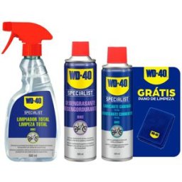 WD-40 PACK BIKER (Desengordurante Spray 500ml + Lubrificante Correntes Total 250ml + Limpeza Total 500ml)