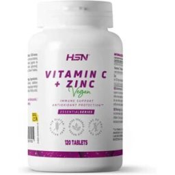 HSN VITAMINA C 1000 mg + ZINCO 10 mg - 120 comprimidos - Sistema imunitário - Tabletas - 120 Serviços