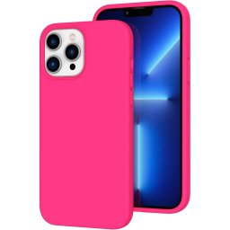 Capa de Silicone Rosa para iPhone 13 Pro Max