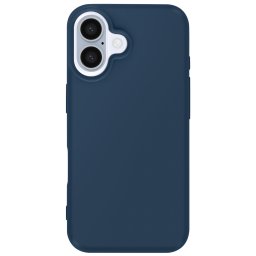 Capa de Silicone Simples Azul Escuro iPhone 16
