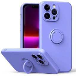 Capa de Silicone Roxa com Anel iPhone 13 Pro Max