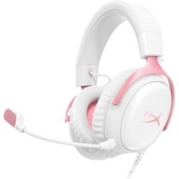 Auriculares HyperX Cloud III com fio USB-C Gaming Cancelamento de Ruído Branco/Rosa