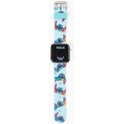 Disney Relógio LED com estampado do Stitch para criança, azul Misto ÚNICO
