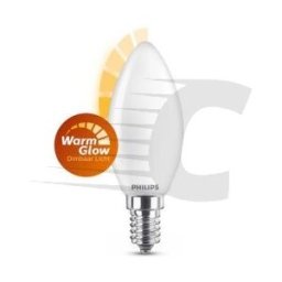 Philips Lâmpada LED E14 WarmGlow vela mate regulável luz quente 3,4W