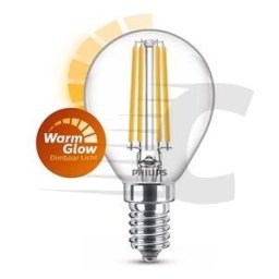 Philips lâmpada LED E14 bola filamento luz quente regulável 3.4W