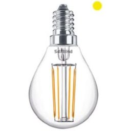 Philips Lâmpada LED E14 Filamento Luz quente 4.3W 2700K