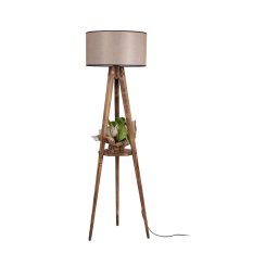 Lâmpada de pé TRIPOD 1xE27/60W/230V bege/marrom
