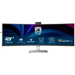 Philips 49B2U6903CH - 6000 Series - monitor LED - curvo - 49" (48.8" visível) - 5120 x 1440 SuperWide @ 100 Hz - VA - 500 cd/m² - 3000:1 - DisplayHDR 400 - 4 ms - Thunderbolt 4, 2xHDMI, DisplayPort - altifalantes - prata
